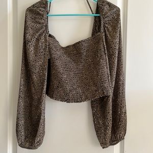 NWT cropped peasant top